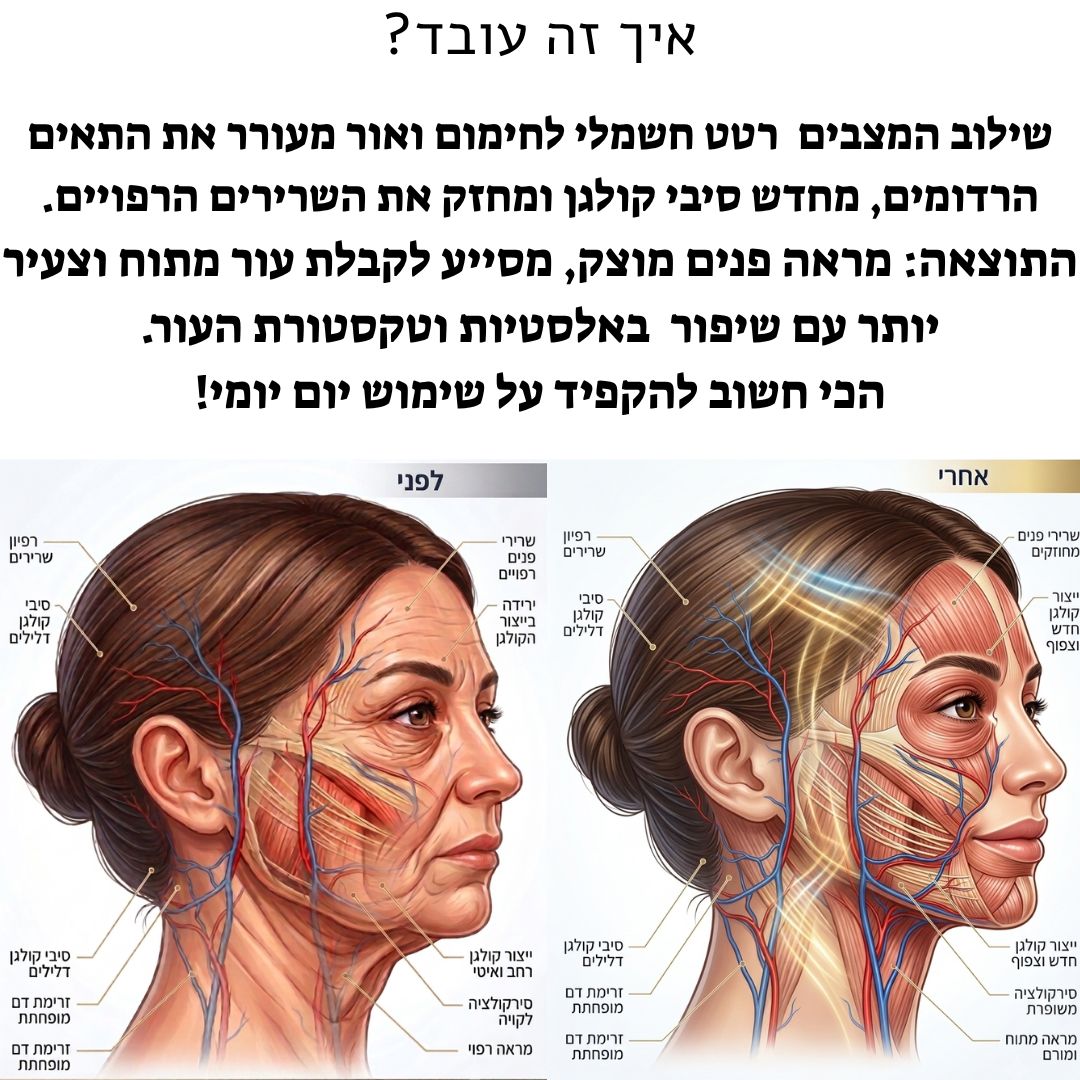 LuxenLiftᵀᴹ-מכשיר ה 7 ב-1 לפיסול הפנים והצוואר