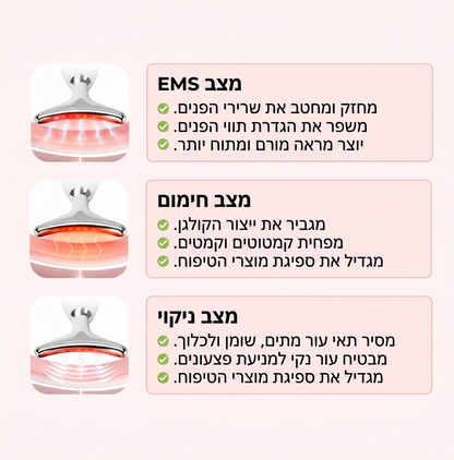 LuxenLiftᵀᴹ-מכשיר ה 7 ב-1 לפיסול הפנים והצוואר
